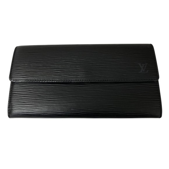 Louis Vuitton Noir Long Portefeuille Vuitton Black Black Epi Sarah Wallet - Picture 1 of 5